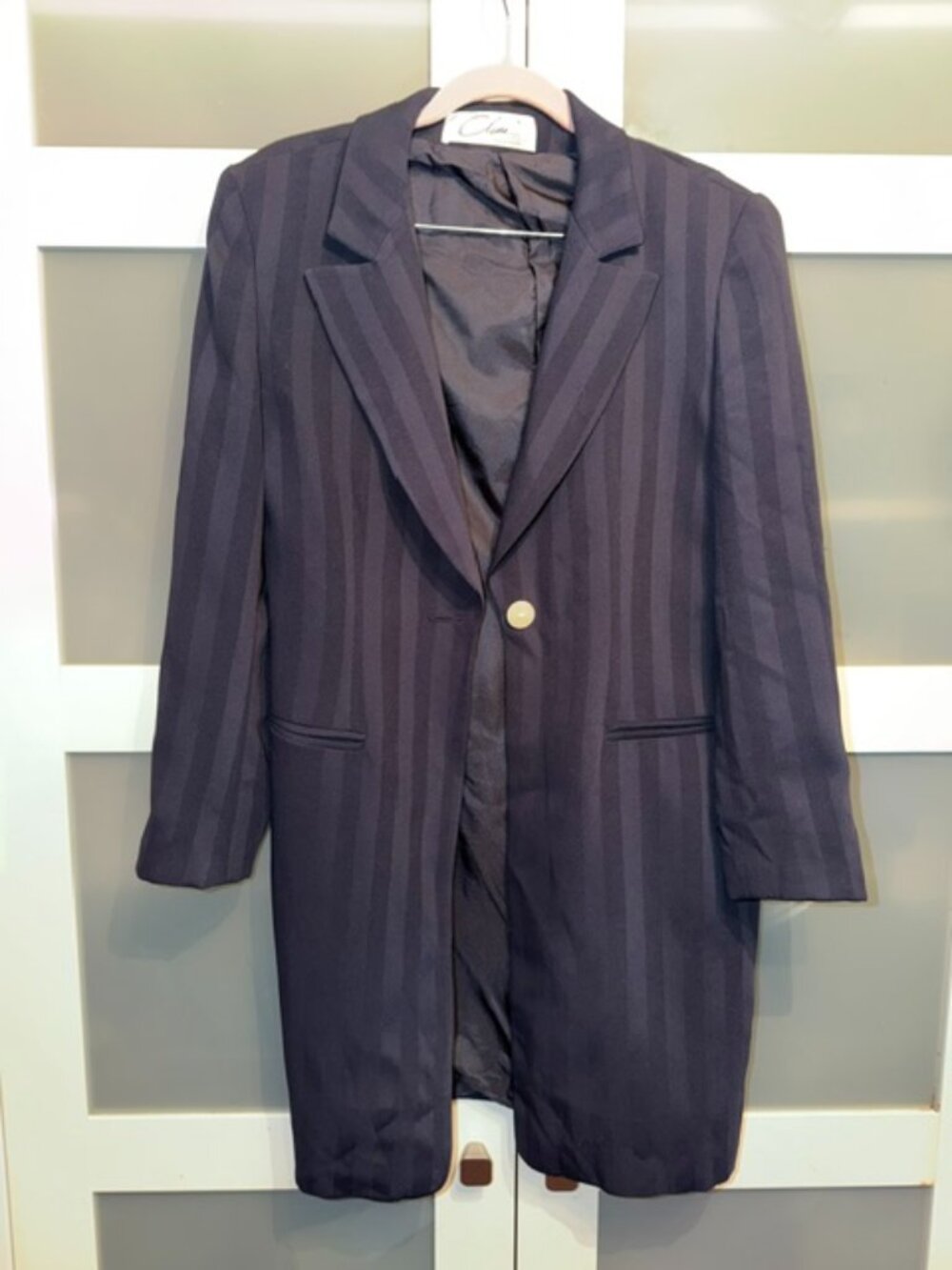 Claire Paris jacket, made in France, navy blue, stripped, size medium